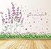 Produktbild WandSticker4U- Wandtattoo"Feld der Blumen" | Wandbild: 114x104 cm | Wandaufkleber Blumenwiese Gräser Lavendel rosa Kamille Libelle grün Wiese Blüten Bordüre | Deko für Wohnzimmer Kinderzimmer Fenster