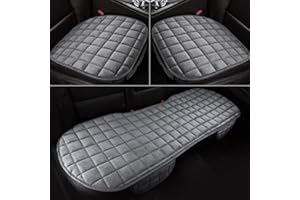 HONCENMAX Soft Car Seat Cover, Plush Cushion Pad Mat Protector for Auto, Universal for Sedan Hatchback SUV, Car Interior Accessories - 2 Front Seat Covers & 1 Rear Seat Cover