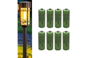 SOLUMINATE Rechargeable 2/3AAA Solar Light Batteries for Garden Solar Lights Latest 1.2V NiMH Technology (2-3AAA, 2/3HR03, Two-Thirds-AAA 29.5mm x 10mm) [8-Pack]