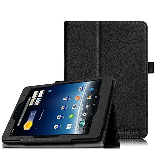 Fintie Medion Lifetab S7852 (MD 98625) / S7851 (MD 98675) Hülle Case - Folio Kunstleder Schutzhülle Tasche Cover Etui mit Ständerfunktion und Stylus-Halterung für MEDION LIFETAB S7852/S7851(19,9 cm 7,85") Tablet-PC, Schwarz