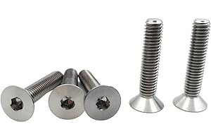 RISON-Titanium Bulloni a Testa Svasata in Titanio GR5 M6x1.0x25mm, Viti a Testa Piatta con Esagono Incassato, Viti a Testa Brugola Bullone Meccanico Viti Filettate per Bicicletta, MTB, 5 Pezzi