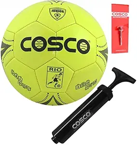 Deal Bindaas Cosco Rio PVC Football with Hand Pump and Needle, Size 3 for Kids, (Multicolour)