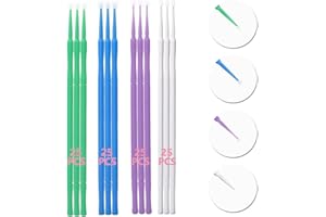 ORICOOL Lacktupfer 100er Set-Multifunktion Micro Applikatoren Pinsel-Mit 4 Größen Weiß 1.0 mm,Violett 1.5 mm,Grün 2.0mm,Blau 2.5 mm