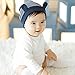 Etosell Kids Lovely Newborn Baby Cotton Ears Stripe Cotton Baby Beanie Warm Hat Caps (Blue)
