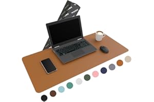 WURK Tappetino per Mouse Grande [80 cm x 40 cm] - Tappetino Scrivinia - Mousepad XXL - Pelle PU Impermeabile + Scamosciata Antiscivolo (Marrone Cognac)