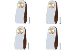BOOLSFMAM 4 maniglie in pelle fatte a mano, 6,4 x 2,5 cm, per armadi