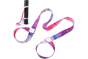 SANFLY Sangle De Transport De Yoga Réglable, Imprimée, pour Tapis De Yoga, Élastique, Support D'épaule, pour Fitness, Étirements