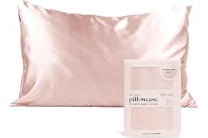 Kitsch 100% Satin Kissenbezug mit Reißverschluss, weicher als Seide Kissenbezug für Haar & Haut, kühlender Kissenbezug, Satin Kissenbezug (Standard/Queen (1 Pack), Blush)