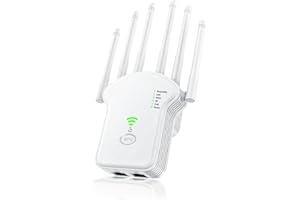 RULGOI WLAN Verstärker Repeater 1200Mbit/s (867MBit/s 5GHz + 300MBit/s 2,4GHz),WiFi Booster mit Repeater/Router/Access Point Modus,WiFi Range Extender Mit LAN/WAN Port,Geeignet für Zuhause, Büro.