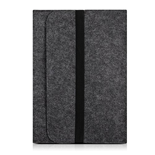 kwmobile Laptoptasche Filz Sleeve für 12,5″ 13″ 13,3″ Laptop / Ultrabook – Notebook Tasche Schutzhülle Laptop Case Hülle in Dunkelgrau mit Innentaschen Innenmaße: ca. 36,5 x 26 cm - 5