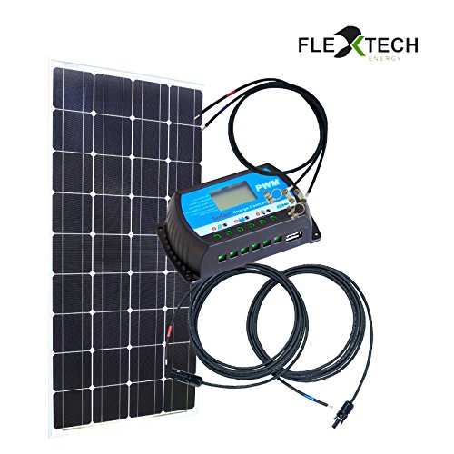 130Watt 12Volt Inselanlage, Solar Bausatz, Basis Set für Garten Camping von bau-tech Solarenergie GmbH