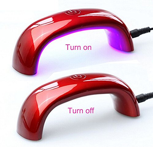 Roleadro 9w Mini LED Nagel Lampe UV Nail Trockner für uñas de gel Led Nagellack，Led Nail Gel lampe mit 30s/60s/90s Timer(Rot) - 5