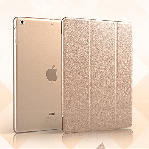 für Apple ipad mini 1 / mini 2 Ledertasche Case Hülle – Yihya Ultra Slim PU Leder Klappbar Cover Kunstleder Schutzhülle mit Standfunktion und Auto Sleep / Wake Up + Displayschutzfolie & Stift – Gold - 2