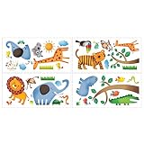 Decowall DW-1206 Wilde Tiere des Dschungels Wandsticker Wandaufkleber Wandtattoo Kinderzimmer - 7