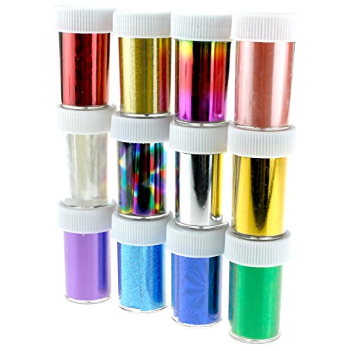 Preisvergleich Produktbild 12stk Nail Art Sticker DIY Transferfolie Auswahl Kleber Set Rainbow Nagelfolie