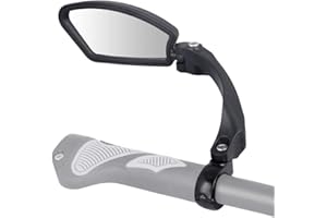 BSTCAR Rétroviseur de vélo, HD, résistant aux chocs, lentille en verre, réglable, contrôle de rotation à 360°, rétroviseur vélo, rétroviseur guidon, TSD906G59JZ163G125801X, Gauche.