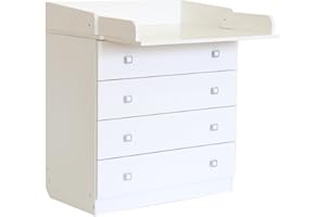 Polini Kids Baby Wickeltisch Wickelkommode Simple weiß, 1288.9