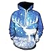 Produktbild Geili Herren Kapuzenpullover Weihnachten 3D Druck Weihnachtsmann Schneemann Rentiere Sweatshirt Herbst Winter Übergrößen Langarm Hoodie mit Tasche Bluse Mantel für Männer Größe M-3XL