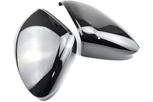 MKptopia ABS Copertura specchio nero carbonio copri specchietto retrovisore auto Sostituzione compatibile con VW Golf 8 MK8 GTE GTD GTI R-line New-No Side Assist