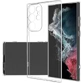Ehr. Samsung Galaxy S23 Ultra Uyumlu Kamera Korumalı Darbe &Ouml;nleyici Ultra Slim TPU Şeffaf Silikon Kılıf (Şeffaf, Samsung Gala