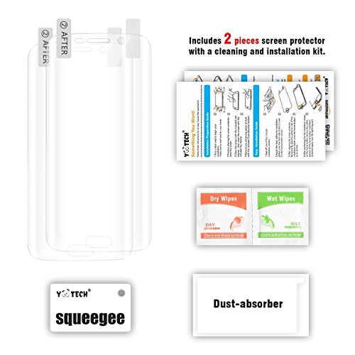 Galaxy S6 Edge Protector de pantalla  Yootech  2 Unidades   anti-bubble   HD Clear  curvada Edge To Edge Protector de pantalla para Samsung Galaxy S6 Edge  garant  a de por vida