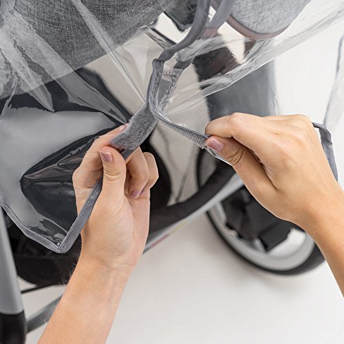 Universal Komfort Regenschutz für Buggy und Sportwagen | gute Luftzirkulation, verschließbares Kontakt-Fenster, einfache Montage an jedem Kinderwagen, PVC-frei - 5