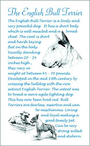 English Bull Terrier Gift - Unique Breed Facts Microfibre Tea Towel.
