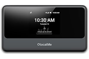 GlocalMe MeowGo 4G Router WiFi Móvil, DL 390 Mbps/UL 150 Mbps, Internet Móvil para 200 Países Globales, Sin Necesidad de SIM, WiFi Portátil para Viajes sin Contrato con 1GB de Datos Globales