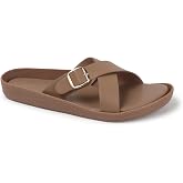 Carlton London Women's Criss-Cross Buckle Slides