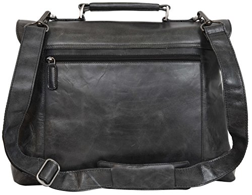 Gusti Leder studio „Phil“ Businesstasche mit wasserfestem Innenfutter 38 x 31 x 11 cm Laptoptasche 13″ Schwarz Grau 2B14-20-6wp - 7