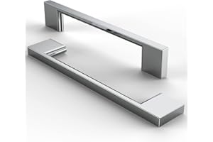 FURNIWARE Confezione da 5 maniglie per mobile, spazzolato, cucina e cassetti, maniglia, distanza tra i fori 128 mm - Chrome