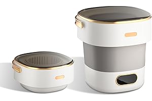 HAPIHOM Portable Washing Machine, 16L 2KG Mini Foldable Washer and Spin Dryer With 3 Cleaning Modes, Laundry Machine for Underwear, Baby Clothes, and Small Item, for Camping, RV, Travel, Apartments, Dorm-Grey