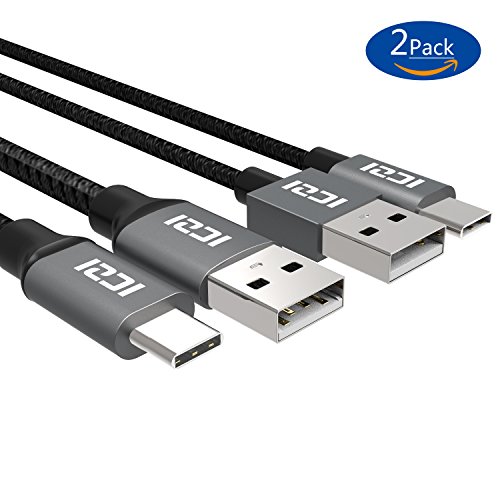 ICZI Type C auf USB 2.0 Kabel Male to Male Nylon Geflecht Laden & Daten-Synchronisierungs-Kabel mit Reversible Stecker für Apple Neue MacBook 12 Zoll, Nexus 5X/6P usw (2 Stk.:3m*1+1m*1)