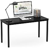 Amazon Brand - Umi Black Computer Desk for Home Office, Small Dining Table Study Writing Desk with Metal Frame Large Desktop