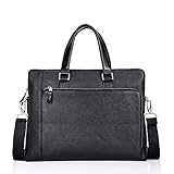 Laptoptasche Aktentasche Schulter Messenger Bag, Herren-Multifunktions-Leder Aktentasche Portable große Kapazität Handtasche Messenger Schulter Laptop-Tasche