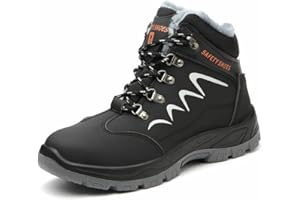 ZSDZSZ Winter Sicherheitsschuhe Herren Damen Wasserdicht Arbeitsschuhe Stahlkappe Schutzschuhe Warm Gefütterte Sicherheitsstiefel rutschfeste Arbeitsstiefel 35-48