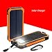 Produktbild XZB Solar Ladegerät für Handy | Akku Power Pack Ladegerät | Solar Power Bank mit wasserresistenten Solarzellen | Solar Mit 2 USB-Ports Taschenlampe