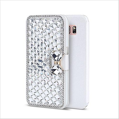 Flip Leather Case for Huawei mate 8, Luxury Glitter Bling Diamond 3D Handmade Rhinestone Cover for Huawei Ascend Mate8 with Card Slot and Stand (for Huawei mate 8)
