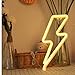 Price comparison product image LED Neon Sign Battery and USB Powered Nursery Night Light for Bedroom Girls Wall Decor Light for Party Holiday Wedding Valentine's Day (Yellow Thunder)