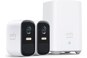 eufy Security eufyCam 2C Pro, Camara vigilancia WiFi Exterior, Camara de vigilancia Exterior,180 días de duración de la batería, 2K resolución, Sin Costo Mensual, Conjunto de Dos cámaras