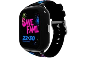 SaveFamily Iconic Plus 2 | Reloj Inteligente Niño con Localizador GPS, Llamada, Vídeo, IA, Botón SOS, Whatsapp, Spotify, Medidor de Temperatura | SIM Incluida - Modelo Street Style