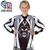 Corte cómodo Roleff Racewear Camisa Motocross para Niños, Negro/Gris, M/140