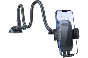 CRICIA Uchwyt na telefon do samochodu, samochodowy uchwyt na przednią szybę przyssawka, uchwyt na telefon komórkowy w ciężarówce, długie ramię uchwyt na telefon do przedniej szyby do ciężarówki SUV-a, uchwyt na okno telefonu