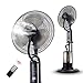 Produktbild DIKA UK fan - kühlung Klimaanlagen-Ventilator-Haushalts-vertikaler Stand-Boden-Beschlagen-Spray, der Luftbefeuchter abkühlt Fügen Sie Wasser-oszillierenden Atomisierungs-industriellen Ventilator mit Fernbedienung-Schwarzes, 3 Ventilator-Blatt hinzu