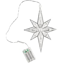 Weihnachtsstern Mit Timer-Funktion | LED Deko Stern Batteriebetrieben | Weihnachtsbeleuchtung Weiß