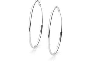 EMPATHY JEWELS Pendientes Aros Plata Mujer de 14-16- 22-25-30-35-40-50-60-70 y 80 mm. Regalos para tu Novia Originales en Plata de Ley