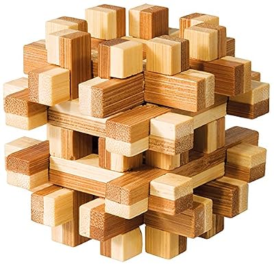 Fridolin - 17493 - Puzzle - Casse Tête Bambou - Bloc Magique