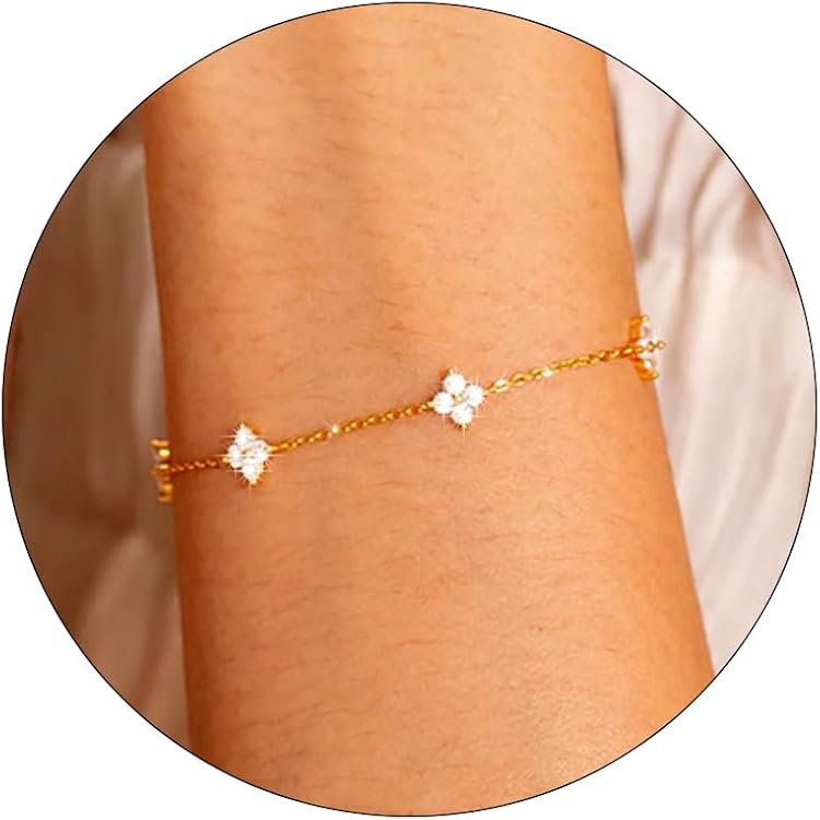 ASH'S CHOICE Damen Armband Aus 925 Sterling Silber, 14K Vergoldet, Verstellbar Mit Herz-Anhänger