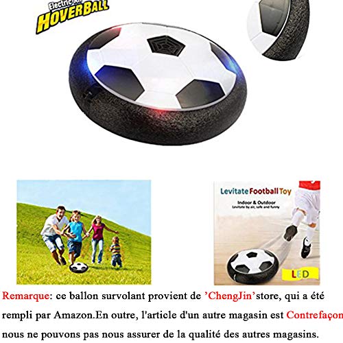 Air Power Hover Ball Jouets Jeu de Football en Salle, Jeux de Plein Air Nouveautés en Mousse Jouet Ballon Souple Garçon Foot 6 7 ans pour les Enfants, avec éclairage LED sans Dommages aux Meubles.