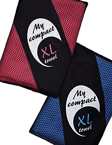 Microfibre Towel with free carry bag. XL size: 59"x 28" (150cm x 70cm) - a quick dry towel. Great for travel, sports, gym, camping, swim, yoga, pilates, zumba, bikram, beach, bath or at home - the perfect travel towel. (BLUE)